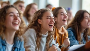 STUDENTS HAVING FUN AT LECTURES