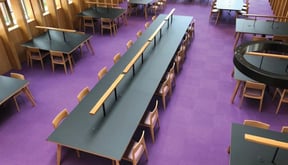 Learning commons with study seating and soft furniture